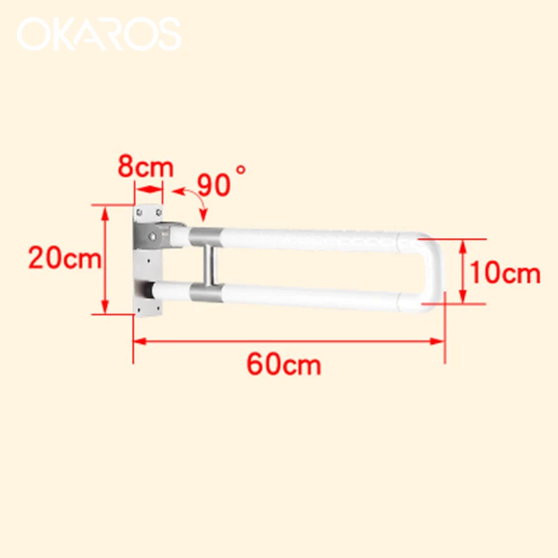OKAROS tollet белый ручной поручень настенный Противоскользящий защитный рельс для ванной комнаты желтая металлическая Ванна водостойкая поручень TB2011-26