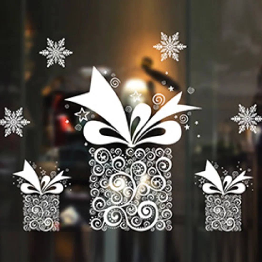 Рождественские, оконные, на стекло, ПВХ наклейки на стену, сделай сам, снежные наклейки на стену, новогодние наклейки для дома, рождественские украшения, наклейки на окна - Цвет: 7