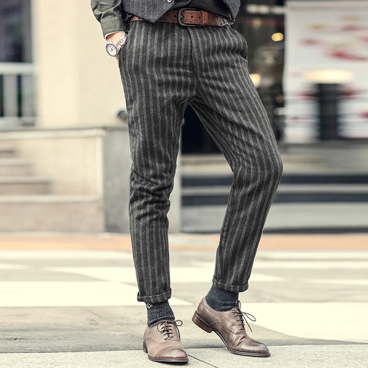 2017 Mannen new England stijl verticale gestreepte broek mannen slim fit  hoge kwaliteit lange broek mannen hot koop fashion straight broek|long  pants men|fashion pants menpants men - AliExpress
