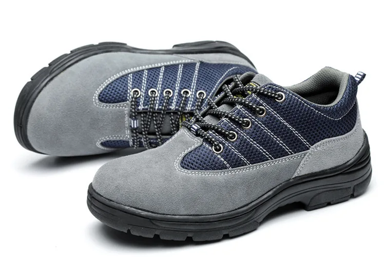 Men's Work Shoes High Quality Cow Suede Men Ankle Boots Non-slip Wear-resistant Puncture-Proof Safety Shoes Male Boots
