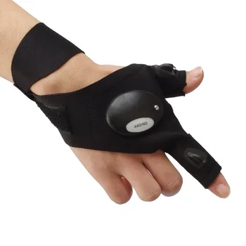 

Men Women Durable Three-Finger Left Right Hand Glove with LED Flashlight Outdoor Sports Fishing Working Hand Safety Equipment