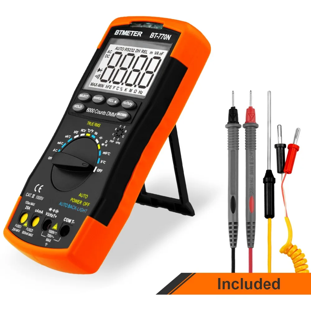 

BTMETER BT-770N Digital Multimeter Auto/Manual Range Avometer Universal Meter 6000 Counts With Self-Locking Protection,NCV