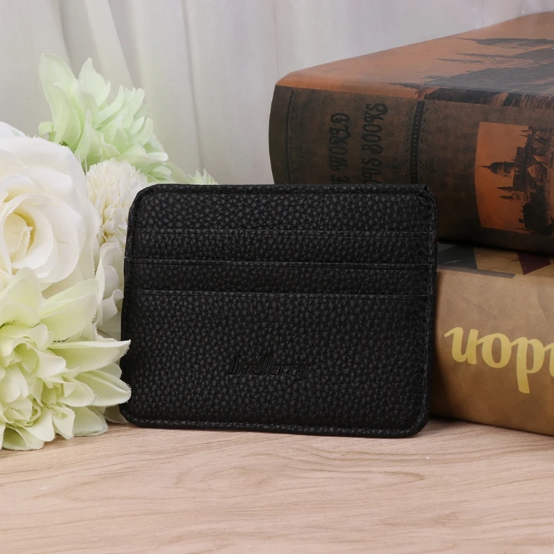 6 Color Card Holder Men's Business Pocket Slim Thin ID Credit Card Money Holder Wallet Faux leather Man Case Wallets