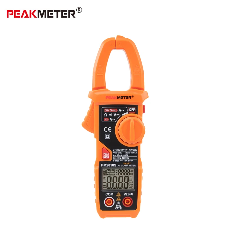 PEAKMETER PM2018S Portable AUTO Smart Digital clamp meter Multimeter AC current Voltage Resistance Continuity Measurement Tester