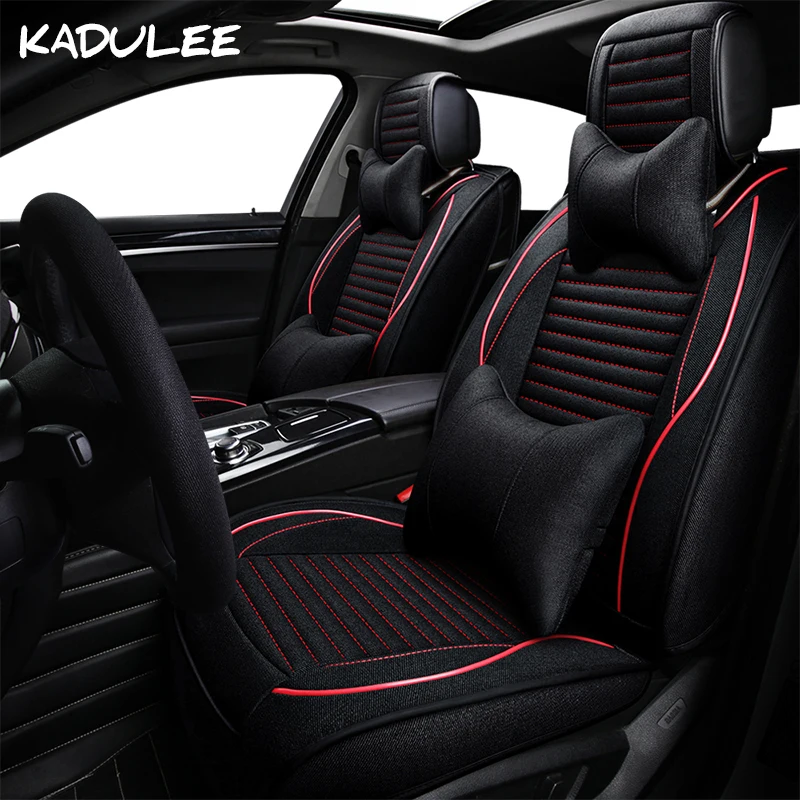 KADULEE льняные универсальные автомобильные чехлы для сидений lada priora granta kalina vesta largus автомобильные аксессуары защита сиденья