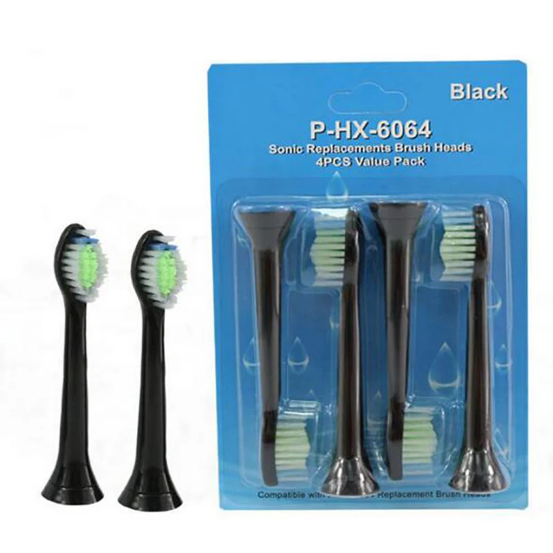4 шт. электрическая звуковая сменная зубная отбеливающая щетка для Philips Sonicare Алмазная зубная щетка для чистки головок мягкая щетина HX6064