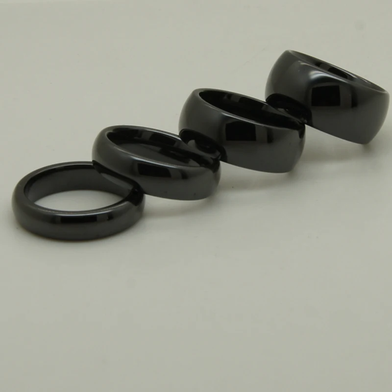 

10mm width classic dome black hi-tech scratch proof ceramic ring 1pc