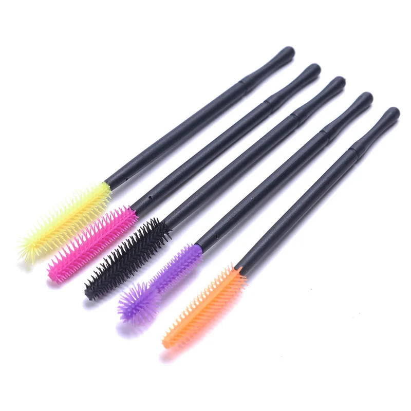 50pcs/set Silicone Head Disposable Eyelash Brush Makeup Cosmetic