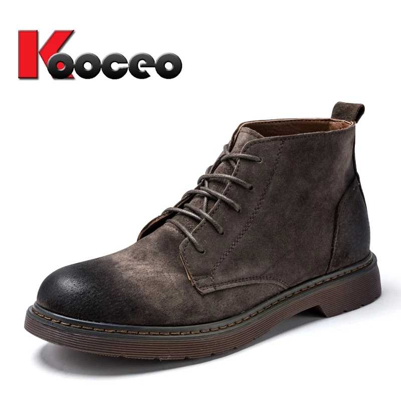

Men's Ankle Martin Boots Chukka Cotton-Padded Boots Outdoor Safety Work Winter Leather Warm Lace-Up High-top 6 inch Brown Nubuck