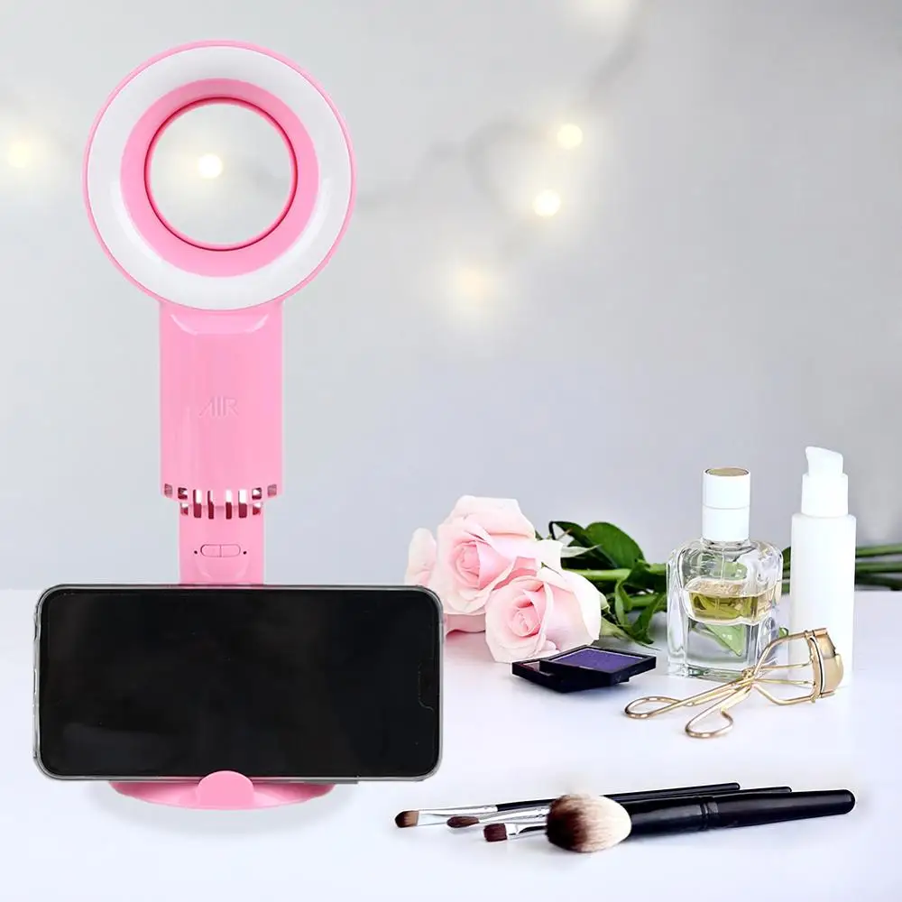 

Portable Mini Bladeless Fan Handheld USB Charging Air Cooling Fan Adjustable Ventilation Fan for Summer with Phone Holder