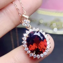 Натуральный настоящий кулон ожерелья из граната 5ct драгоценный камень натуральный настоящий Гранат 925 стерлингового серебра ювелирные украшения# SB19011801