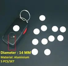 5pcs 14mm Key Sticker For Car VW Toyota Peugeot Benz Opel Audi Ford Honda Mazda Hyundai KIA Fob Emblem Badge Radio Button