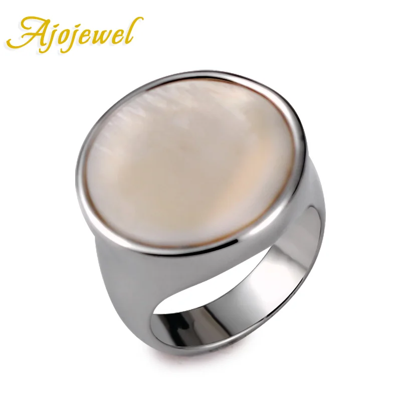 Классическое Круглое Белое кольцо в виде ракушки Ajojewel размер 6 8|stone rings for women|natural