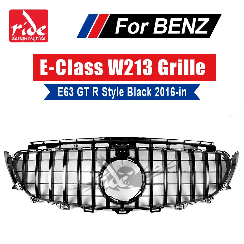 Для Mercedes W213 E Class Sport GT R стильная решетка ABS черная с камерой E200 E250 E300 E350 E400 E500 E53
