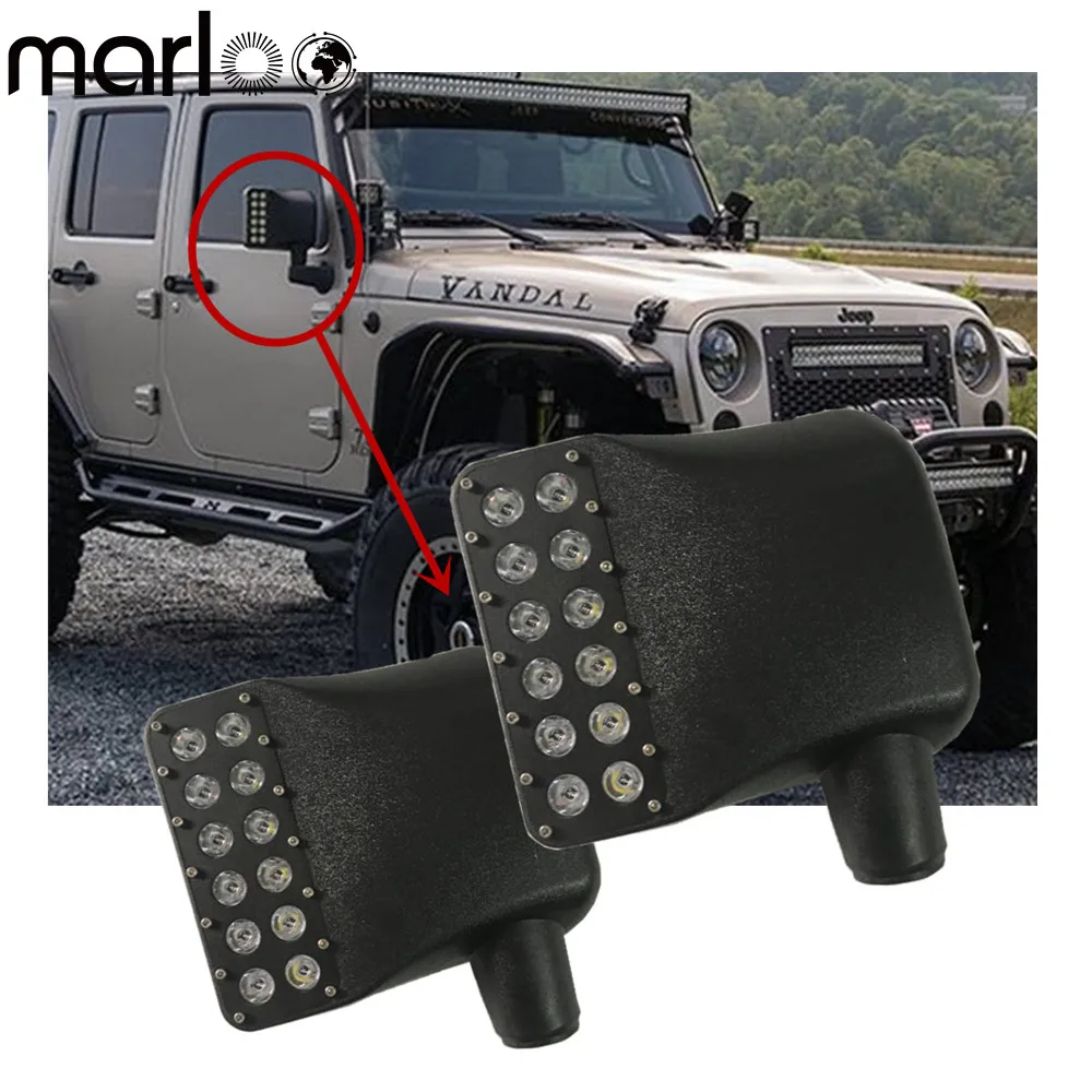 

Led Side Mirrors Cover LED Amber Turn Signal Daytime Running Lights for Jeep Wrangler Jk 2007-2018