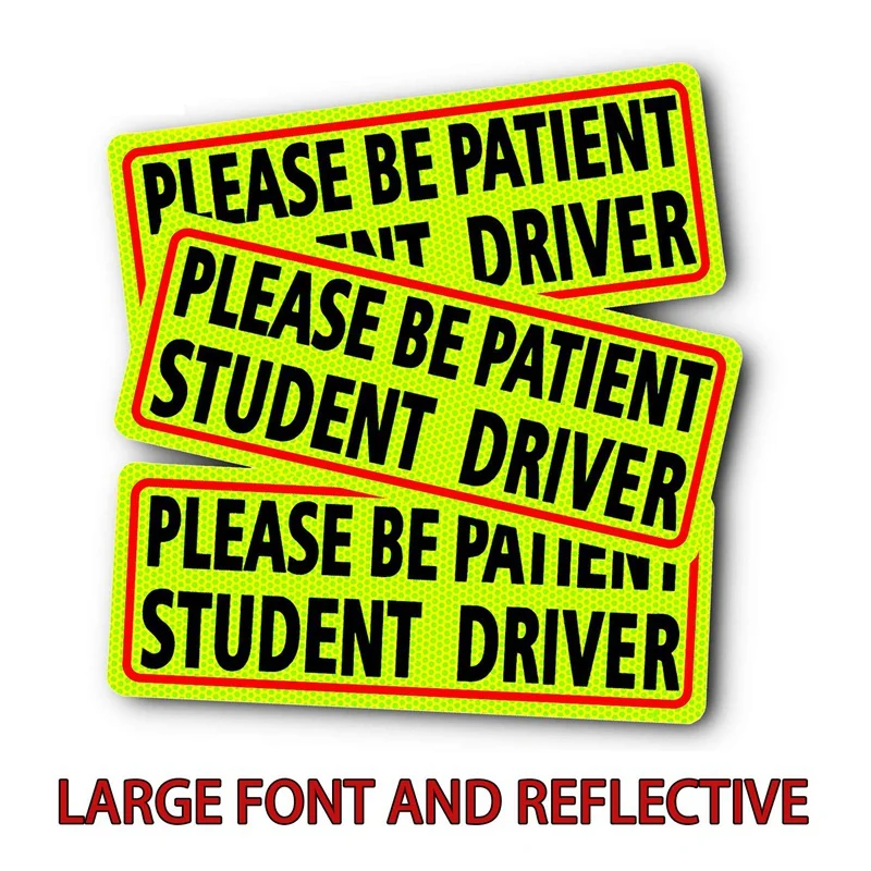 

Please Be Patient Student Driver Magnet Sign Vehicle Bumper Magnet - Car Vehicle Reflective Sign Sticker Bumper For New Driver