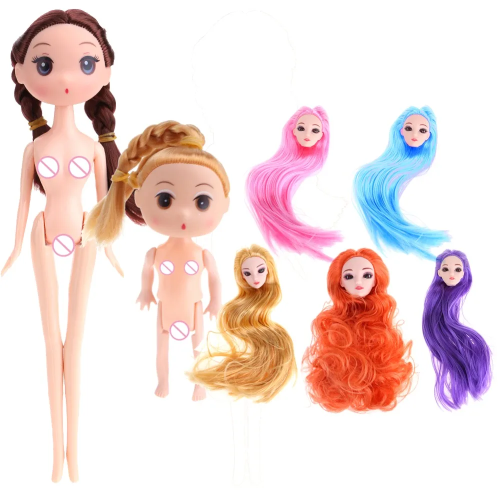 

12/24cm Toy Doll Body Joints Heads for Barbie Princess Solid Environment-Friendly Baking Cake Naked Body Doll for Girls Gift