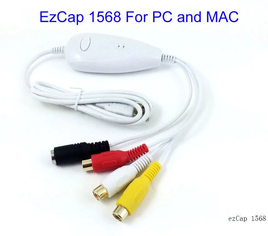 Ezcap 1568 USB видеозахвата аналоговый видео аудио в цифровой формат для Windows 7 8 10 и MAC OS, win10 8 мм видео кассеты и т. Д