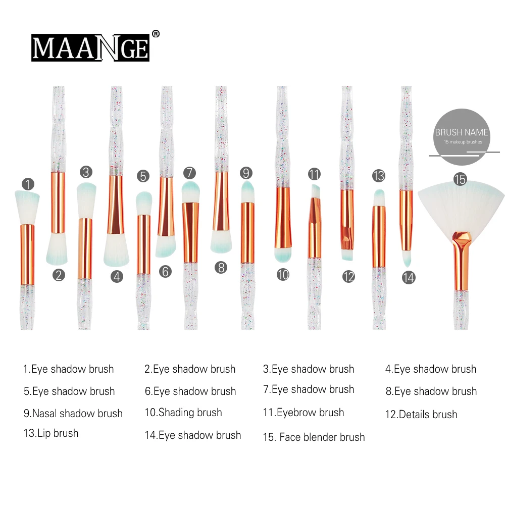 Кисти для макияжа "maange", 4 штуки/Набор/10/15 штук/упаковка, основа, тени для глаз, корректор многофункциональная расческа для Красота макияж ящик для инструментов