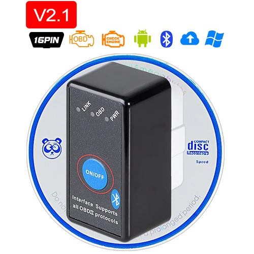 Супер Мини ELM327 Bluetooth V2.1 OBD 2 Автомобильный диагностический инструмент ELM 327 2,1 obd2 считыватель кодов для Android/Symbian для OBDII протоколов - Цвет: with button