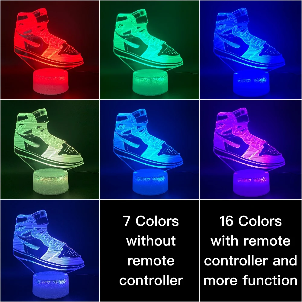 Novelty Lights Jordan Sneaker Air Force 1 Home Decor Bright Base Birthday Gift for Kids Child Bedroom 3d Led Night Light Lamp Novelty Lights Jordan Sneaker Air Force 1 Home Decor Bright Base Birthday Gift for Kids Child Bedroom 3d Led Night Light Lamp