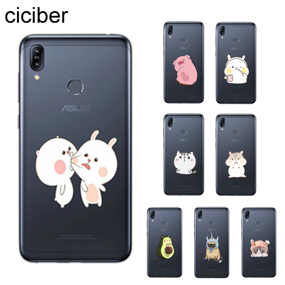 

ciciber Cartoon Pig Rabbit Cat Cover For ASUS Zenfone Max Pro M1 ZB601KL ZB602KL Max Pro M2 ZB631KL ZB633KL Phone Cases Soft TPU