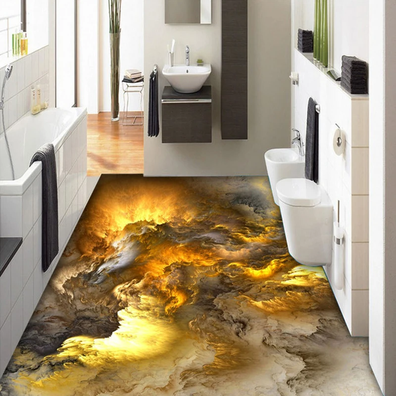 3D Flooring Wallpaper Modern Personality Abstract clouds 3D Floor Tiles Bedroom Bathroom PVC Self Adhesive Waterproof  3 D Mural she ra and swiftwind soaring in the clouds shower curtain shower curtains for bathrooms bathroom and shower curtains