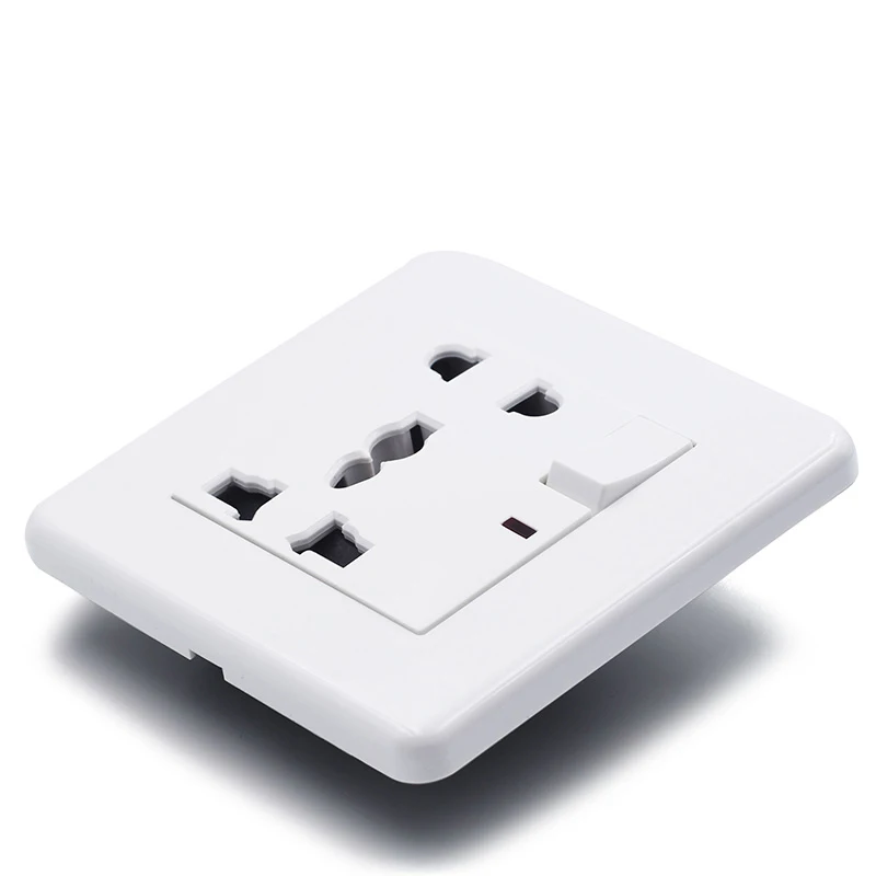 White PC 5 Pins With Switch Electric Wall Panel pic 4