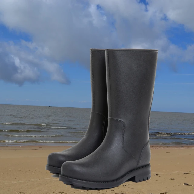 2017 Black Color Non slip Wellies winter Fishing boots for Men Rubber Rain Boots S High Quality