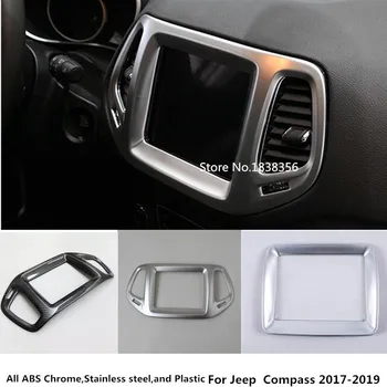 

For Jeep Compass 2017 2018 2019 2020 Car Middle Console Temperature Air-Condition Volume Navigation Switch Trim Frame 1pcs