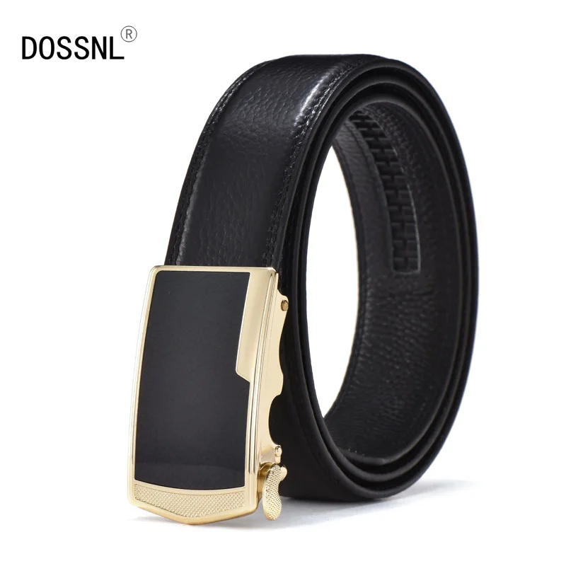 

DOSSNL Men Genuine Leather Belt Cowhide Luxurious Automatic Buckle Adjustable Durable Strap Male Business Leisure Waistband A011