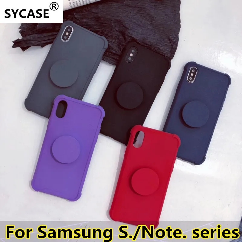 

SYCASE New four-corner anti-fall phone case For Samsung S7 Edge S8 S9 Plus Note8 Note9 case villus paint bracket cover