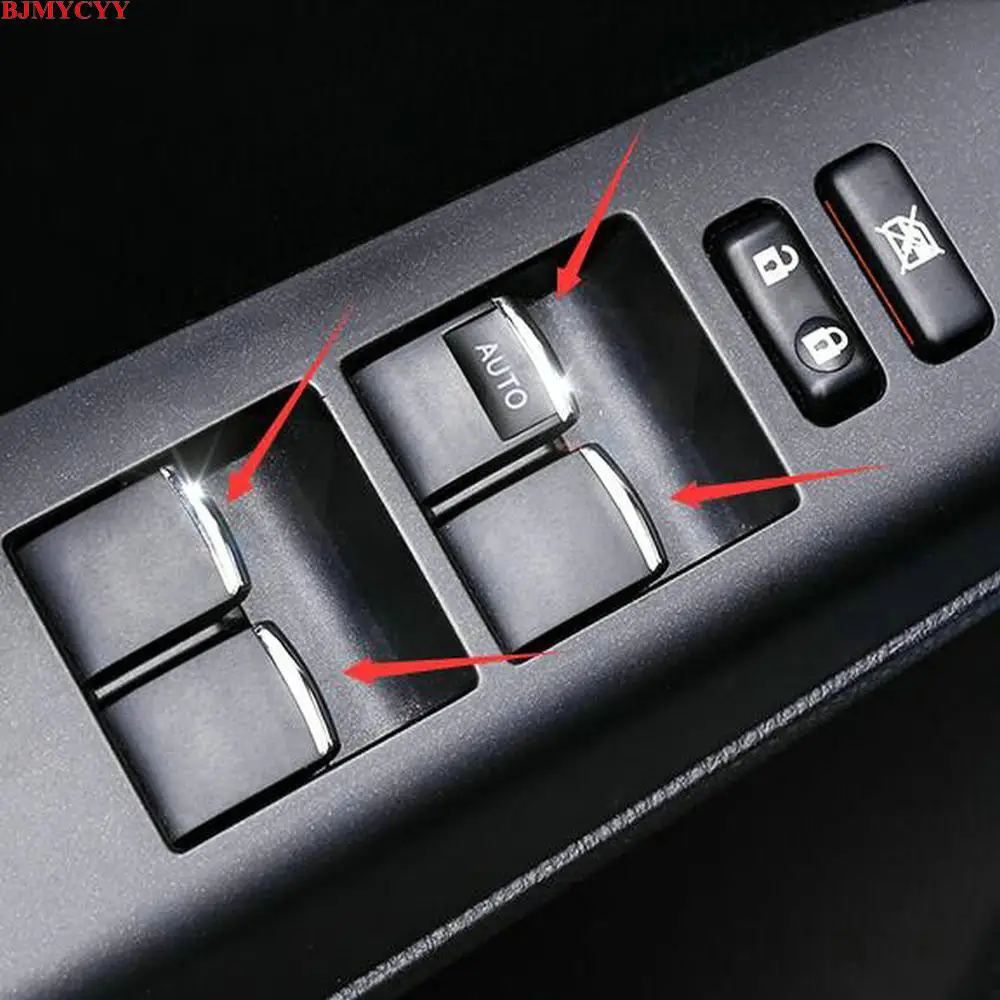 BJMYCYY 7 шт./компл. автомобиля ABS стеклоподъемник кнопки украсить Блестки для TOYOTA RAV4 2013 аксессуары