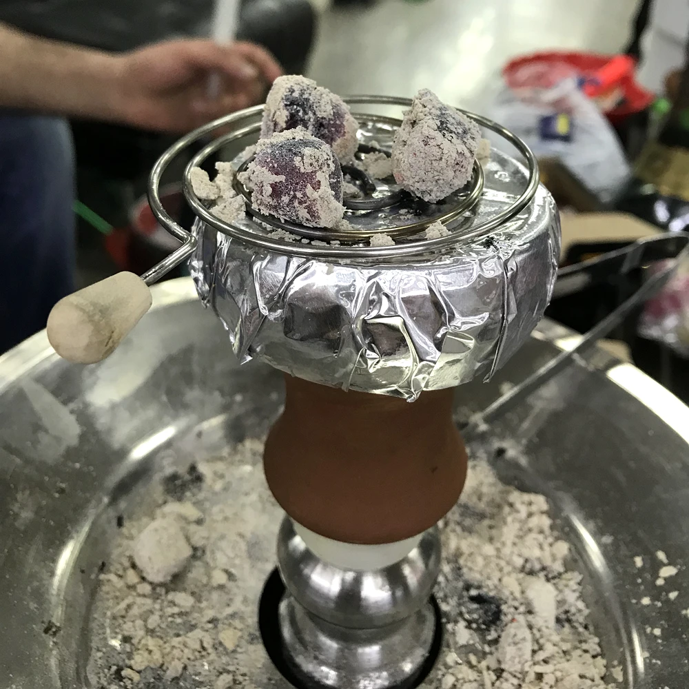 DEJAYA Hookah Charcoal Holder Wood Handle Water Pipes Narguile Shisha Bowl Head Stainless Steel Accessories hookah accessories hookah holder