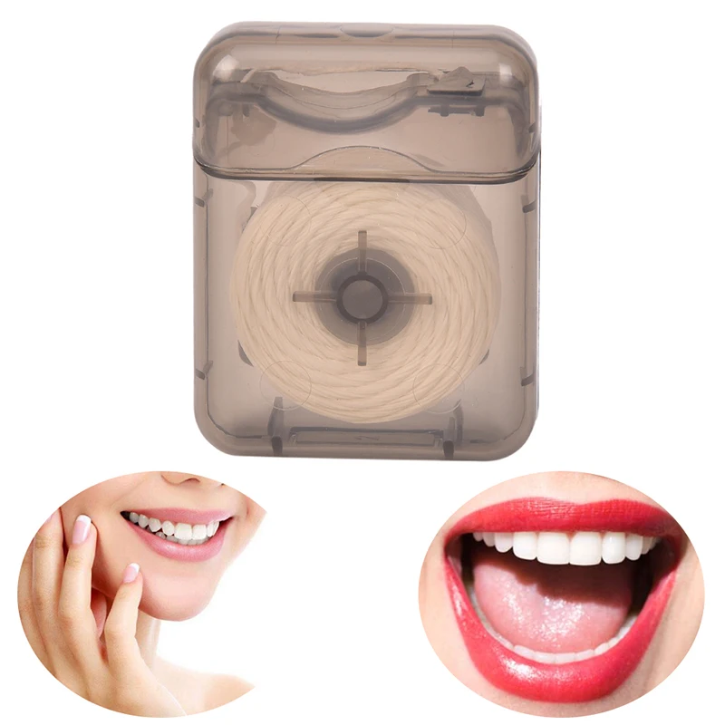 1 Box +1 Rolls 50m Dental Flosser Oral Hygiene Teeth Cleaning Wax Mint