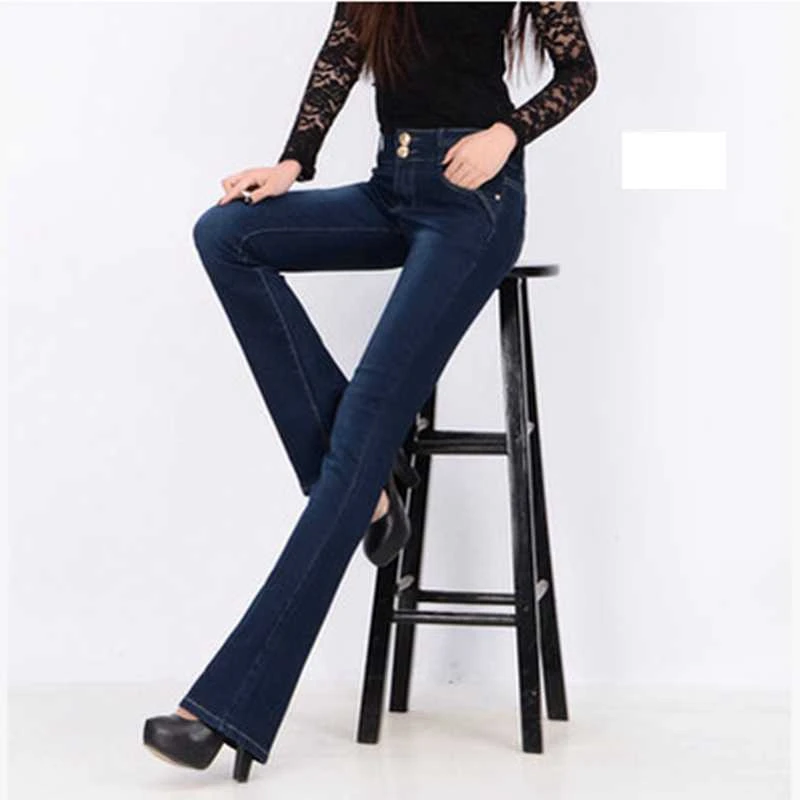 Женские повседневные Модные расклешенные d женские джинсовые брюки Облегающие расклешенные джинсы весна осень обтягивающие леггинсы джеггинсы