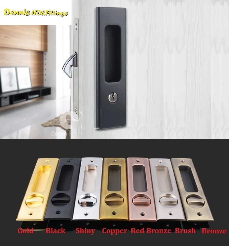 

Square Sliding Pocket Door Lock Mortise Lock Set in Privacy Hook Bolt (Door Thickness: 35-45mm) Hanging slide wooden door