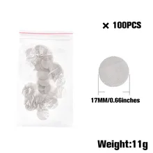 HORNET 100 шт./лот, нержавеющая сталь, металлический цифровой испаритель, экран, диаметр 17 мм, используется для испарителя, кнут, металлические сетчатые фильтры