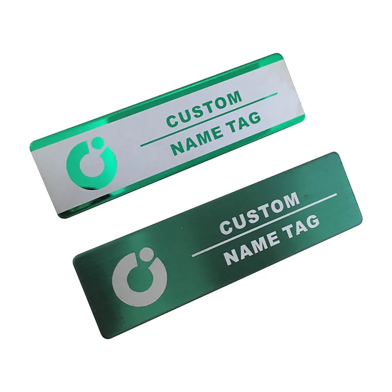 10pcs custom name tag personalized name badge id business laser name plate badge with magnet or pin  (33)