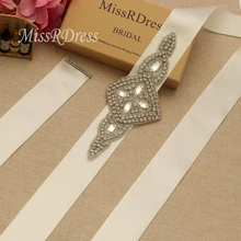 MissRDress ручная вышивка стразами свадебный пояс Серебряная лента Свадебная со стразами пятен Стразы пояс невесты для женщин платья JK922