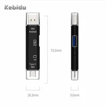 Kebidu Тип-C 5-в-1 OTG кард-ридер высокоскоростной USB 2,0 чтения TF слот для карт памяти для устройства чтения sd-карт флеш-накопитель USB с гнездовым интерфейс для ПК с системой андроида