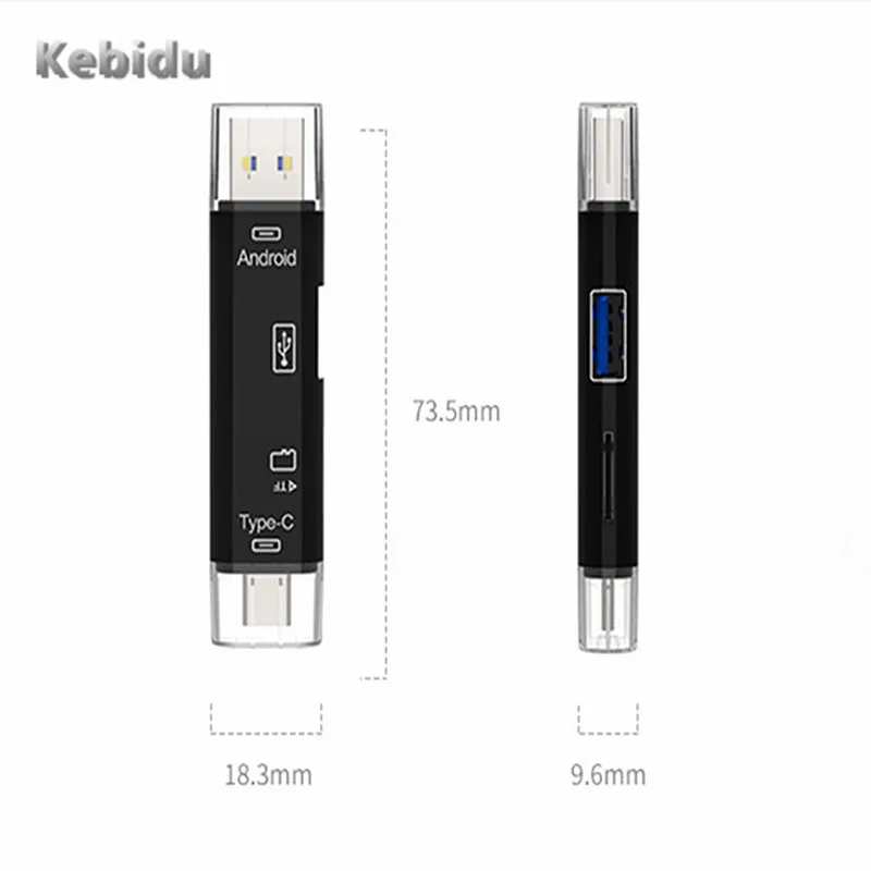 5-в-1 OTG кардридер Kebidu Type-C высокоскоростной USB 2 0 считыватель TF-карт адаптер