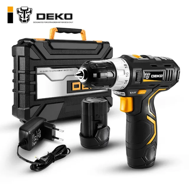 DEKO GCD12DU3 12 V Max электрические Беспроводная электродрель-отвёртка мини Беспроводной Мощность драйвер DC литий-ионный Батарея 3/8-дюймовый 2-Скорость