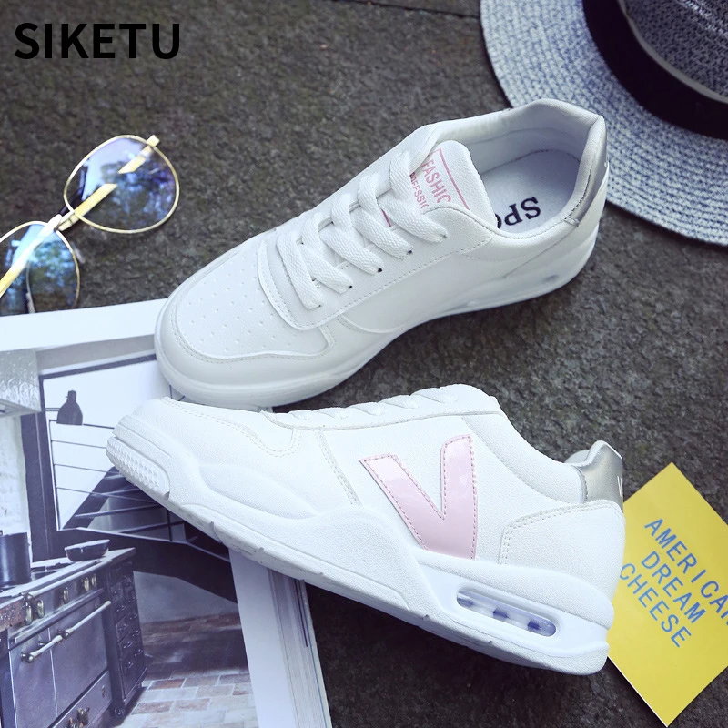 

2018 ladies platform shoes sneakers women autumn air cushion shoes for women flats lace up breathable sport casual sneaker