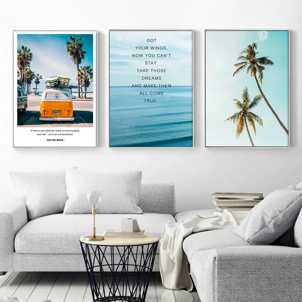 Modern-Landscape-Poster-Tropical-Sea-Palm-Tree-Bus-Wall-Art-Inspirational-Canvas-Painting-Nordic-Living-Room (1)