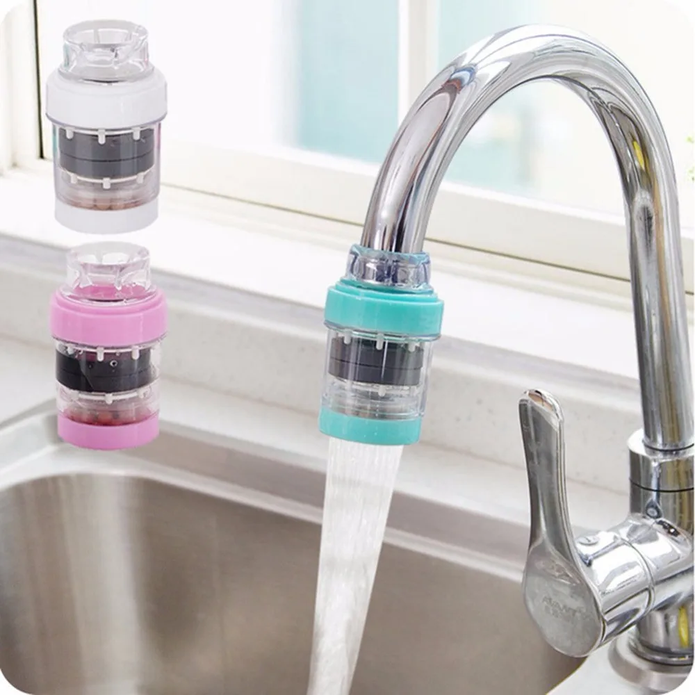 LSTACHi кухонный кран фильтр для воды здоровый Активный угольный фильтр для воды для домашнего хозяйства синий розовый белый цветной Смеситель очиститель