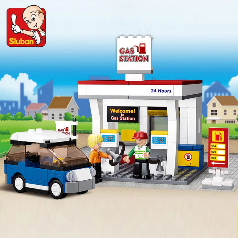 

Sluban Building Block City Town Gas Station 167pcs Educational Bricks Toy Boy Gift - No Retail Box