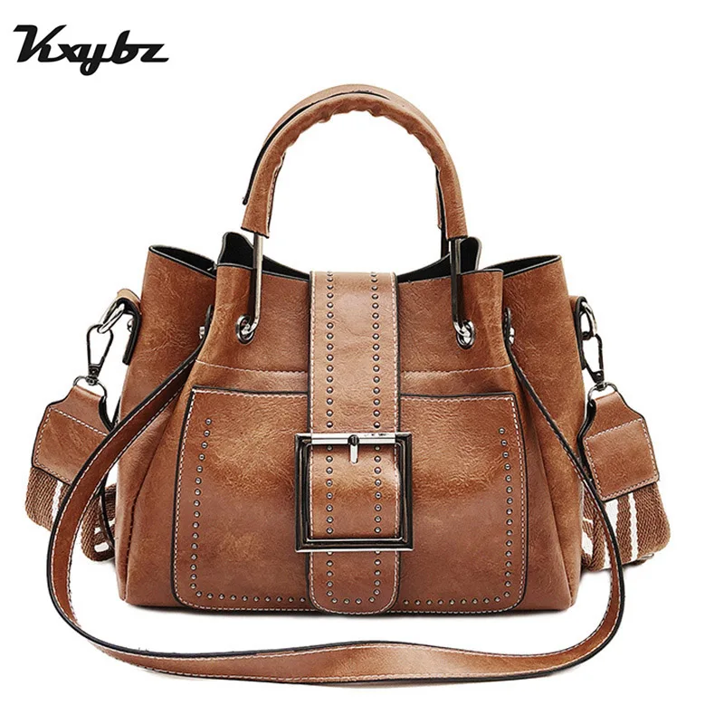 

Bags For Women 2018 New Fashion PU Leather Handbags Crossbody Bag For Women Vintage Bucket Shoulder Bag Ladies Handbag Sac Femme