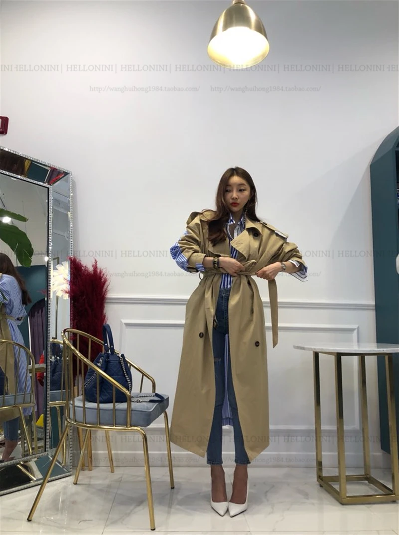 Лидер продаж, корейское и Японское стильное длинное женское зимнее пальто в полоску, в стиле пэчворк, m, модный Тренч camel moda mujer invierno