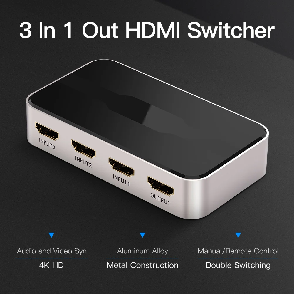 3 входа 1 выход HDMI коммутатор для XBOX 360 PS4 HDTV 4K адаптер|Кабели адаптеры и разъемы| |